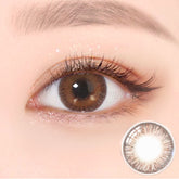 Best Korean Colored Contact Lenses - Tria Brown Colored Contacts (1 Pair) /  These hazel-brown-chocolate 3-tone color contact lens will give a beautiful enlargement effect to dark brown eyes and a unique effect to bright eyes. The graphic diameter of 13.6mm with chocolate colored edges will make your pupils more enlarged and attractive.   / Prescription and non-prescription available, Cheapest Colored Contact Lenses. Buy Colored Contact Lenses Online - EyeMellow